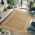 grand tapis de tapis imprimé de jute